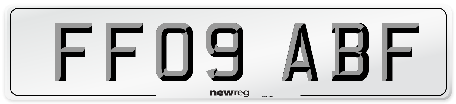FF09 ABF Number Plate from New Reg